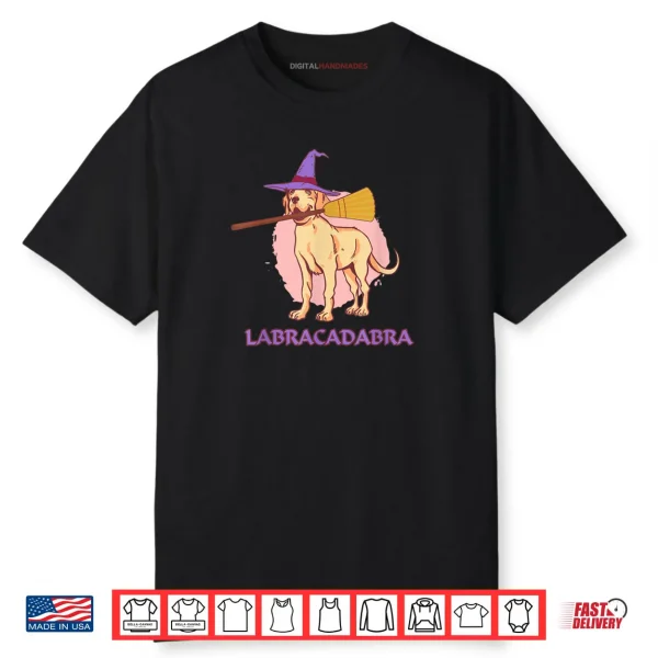 Labrador Golden Retriever Witch Broom Halloween Dog Owner Shirt