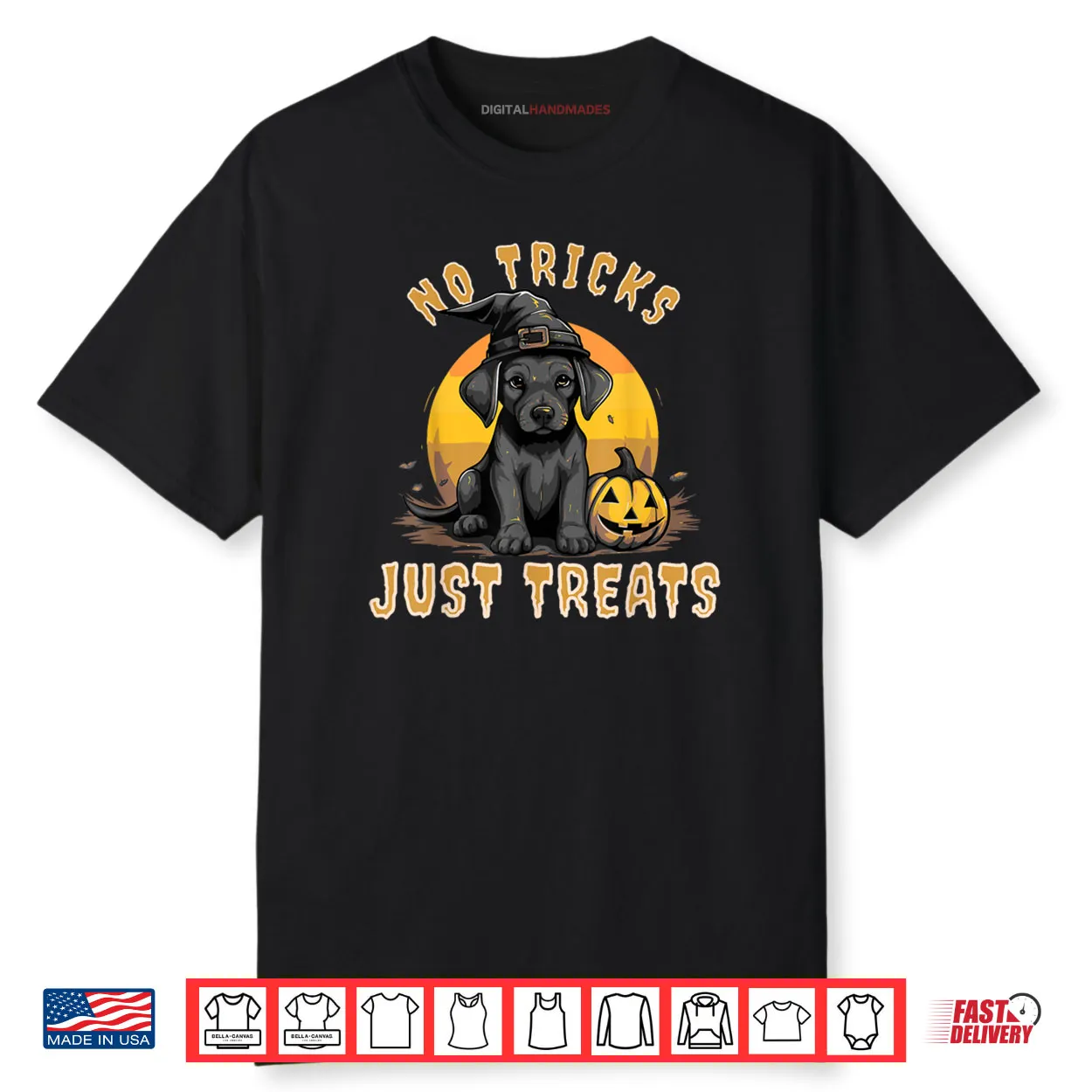 Labrador Retriever Dog Halloween No Tricks Just Treats Lab Shirt Labrador Retriever Dog Halloween No Tricks Just Treats Lab Shirt