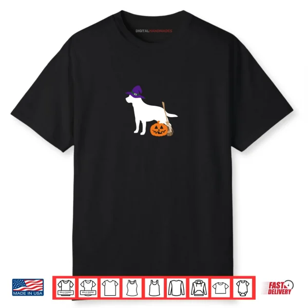 Labrador Retriever Halloween Dog Wearing Witch Hat Shirt