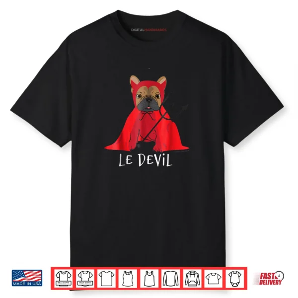 Le Devil Cute French Bulldog Halloween Shirt