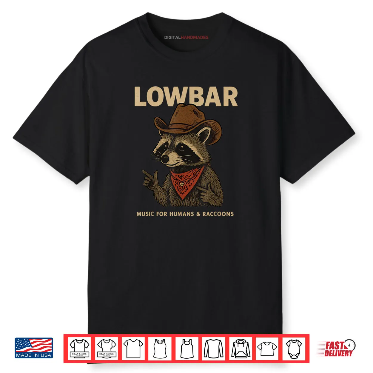 Lowbar Fingergun Raccoon Shirt Lowbar Fingergun Raccoon Shirt