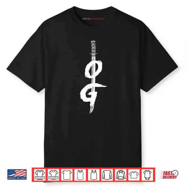 OG Sword Graphic Bold Black Brush Style Shirt