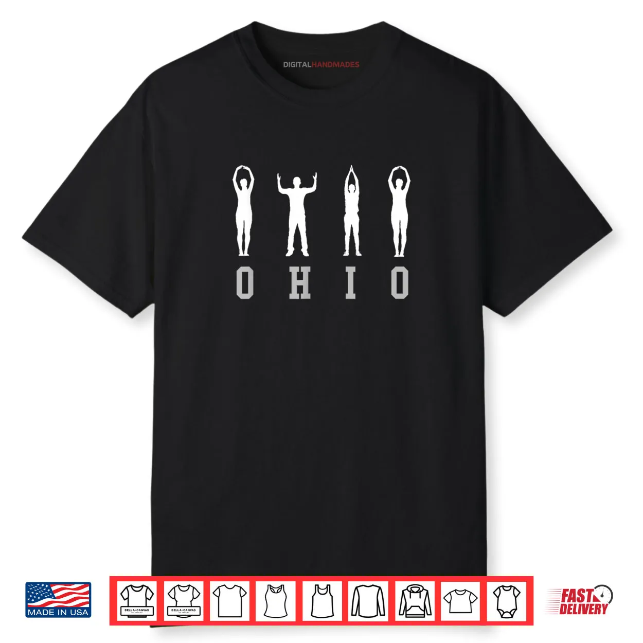 Ohio People Silhouette O H I O Buckeye Home State Shirt Ohio People Silhouette O H I O Buckeye Home State Shirt