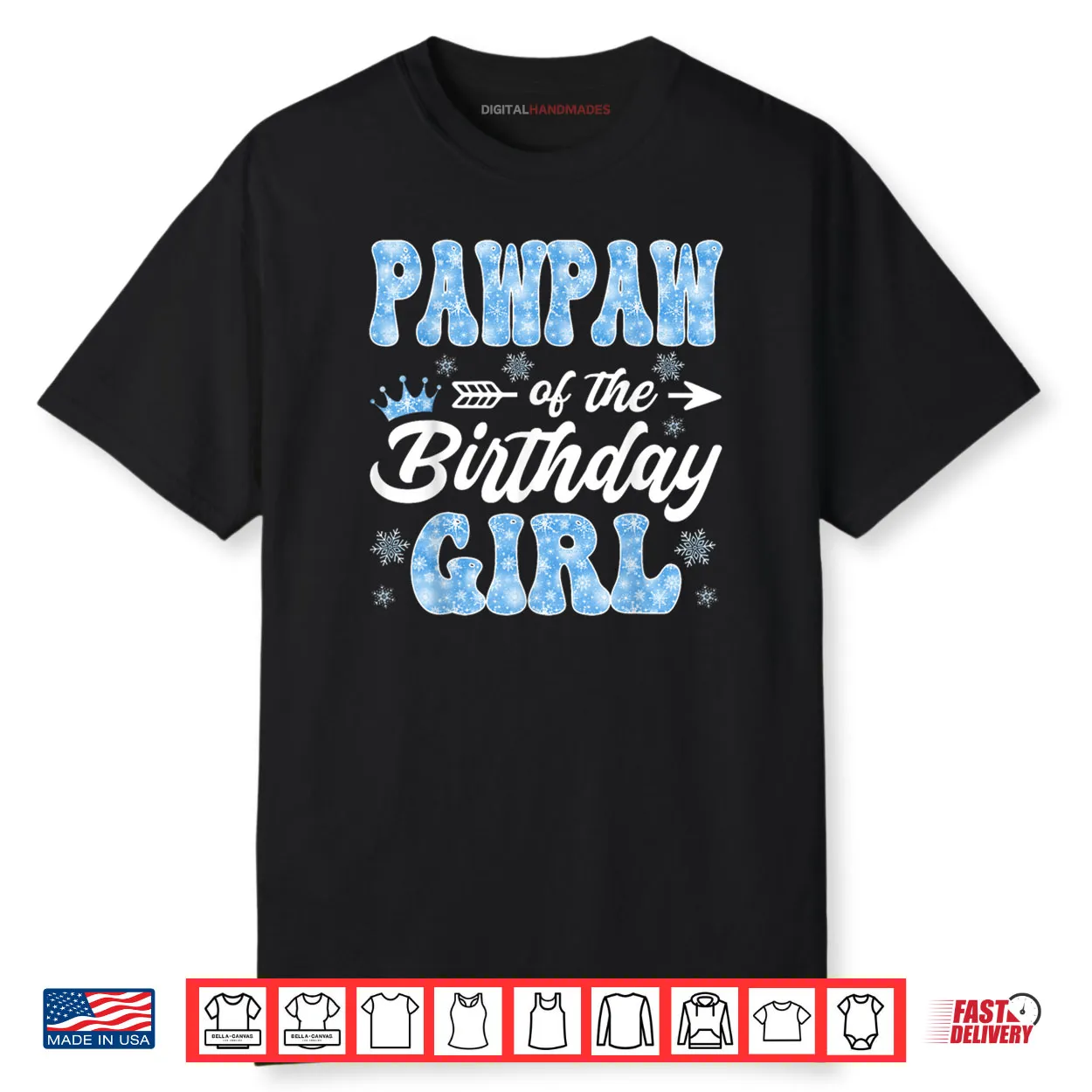 Pawpaw of The Birthday Girl Snowflakes Winter Christmas Shirt Pawpaw of The Birthday Girl Snowflakes Winter Christmas Shirt