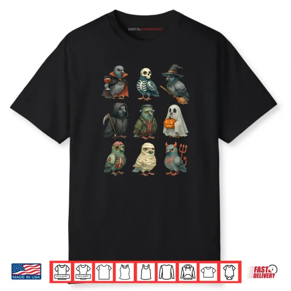 Pigeon Bird Spooky Witch Boo Zombie Halloween Shirt
