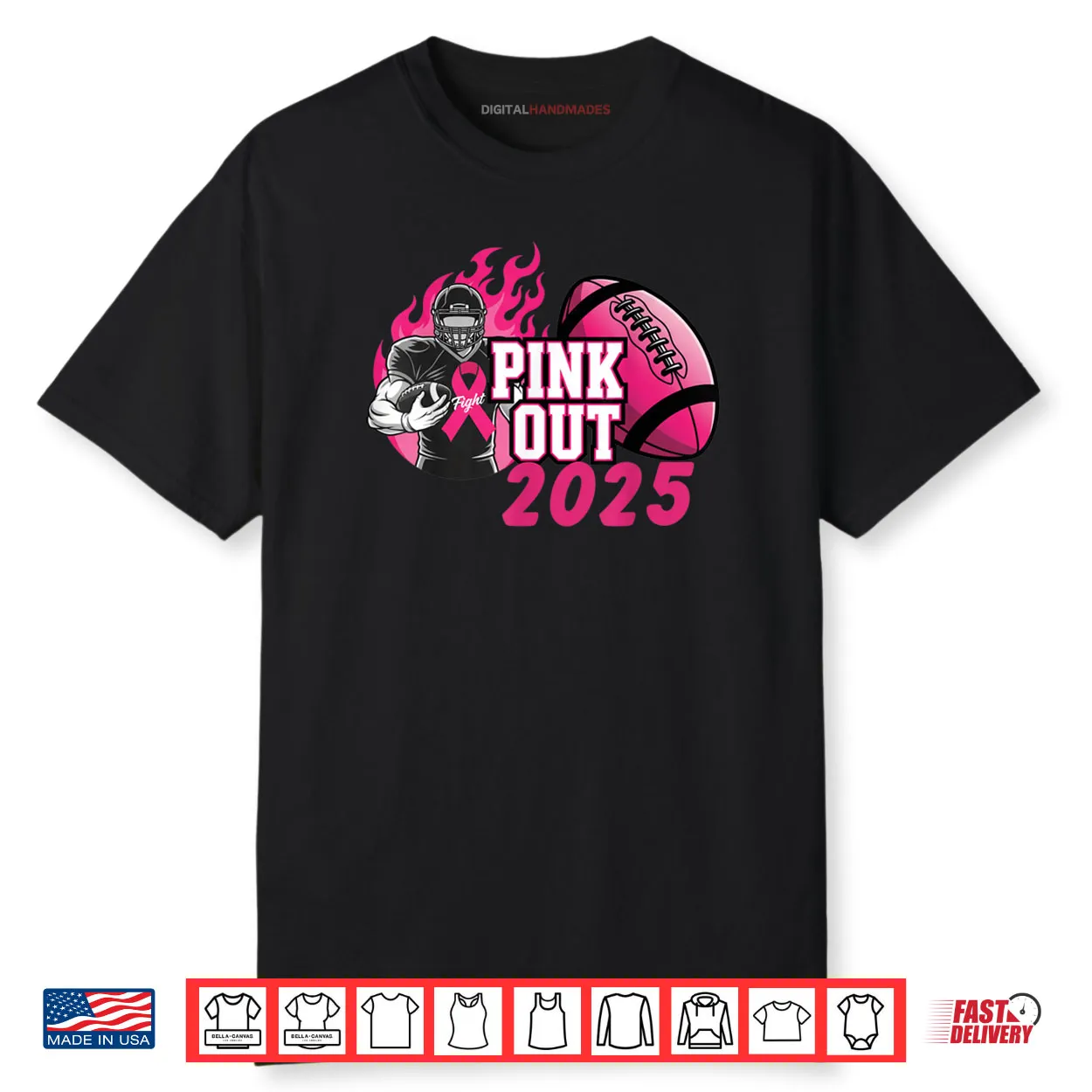 Pink Out 2025 Football Breast Cancer Awareness Support Shirt Pink Out 2025 Football Breast Cancer Awareness Support Shirt