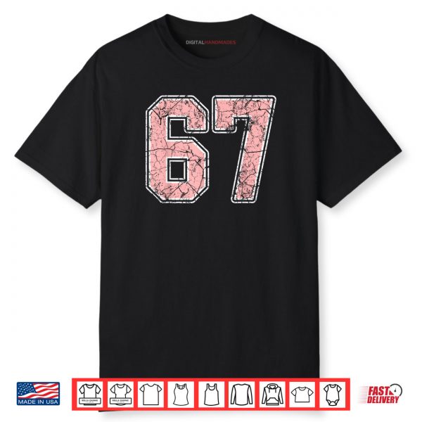 Pink and White Number 67 Jersey Player Uniform #67 Fan Shirt