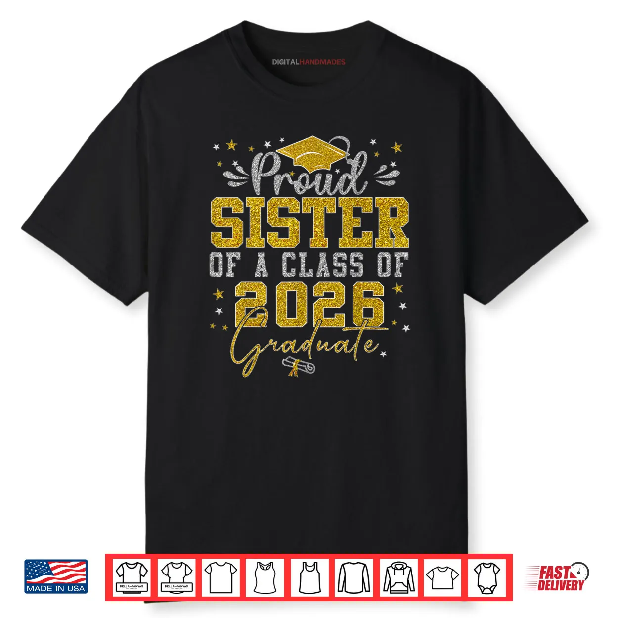 Proud Sister of a Class of 2026 Graduate Senior Graduation Shirt Proud Sister of a Class of 2026 Graduate Senior Graduation Shirt