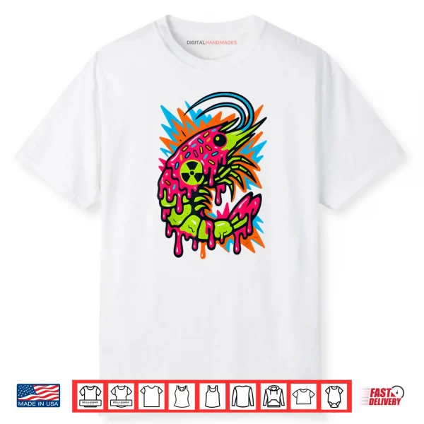 Radioactive Shrimp Tech Vaporwave Slime Shirt