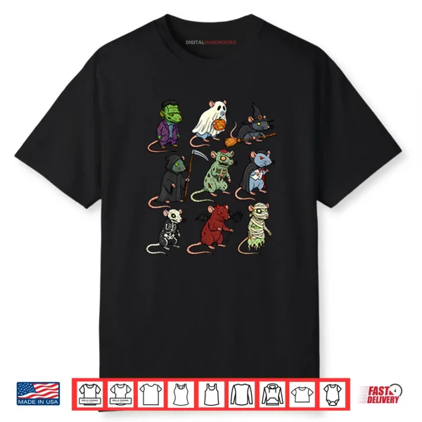 Rat Spooky Witch Boo Zombie Rat Halloween Shirt
