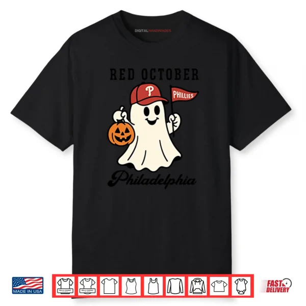 Red October Philadelphia Phillies Halloween Ghost Shirt