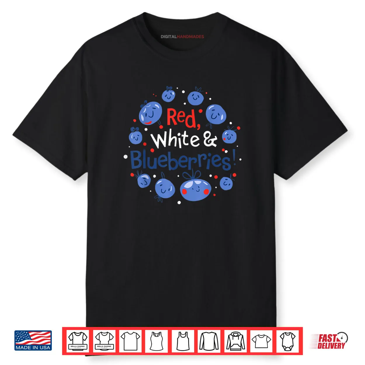 Red White and Blueberries Patriot Shirt Red White and Blueberries Patriot Shirt
