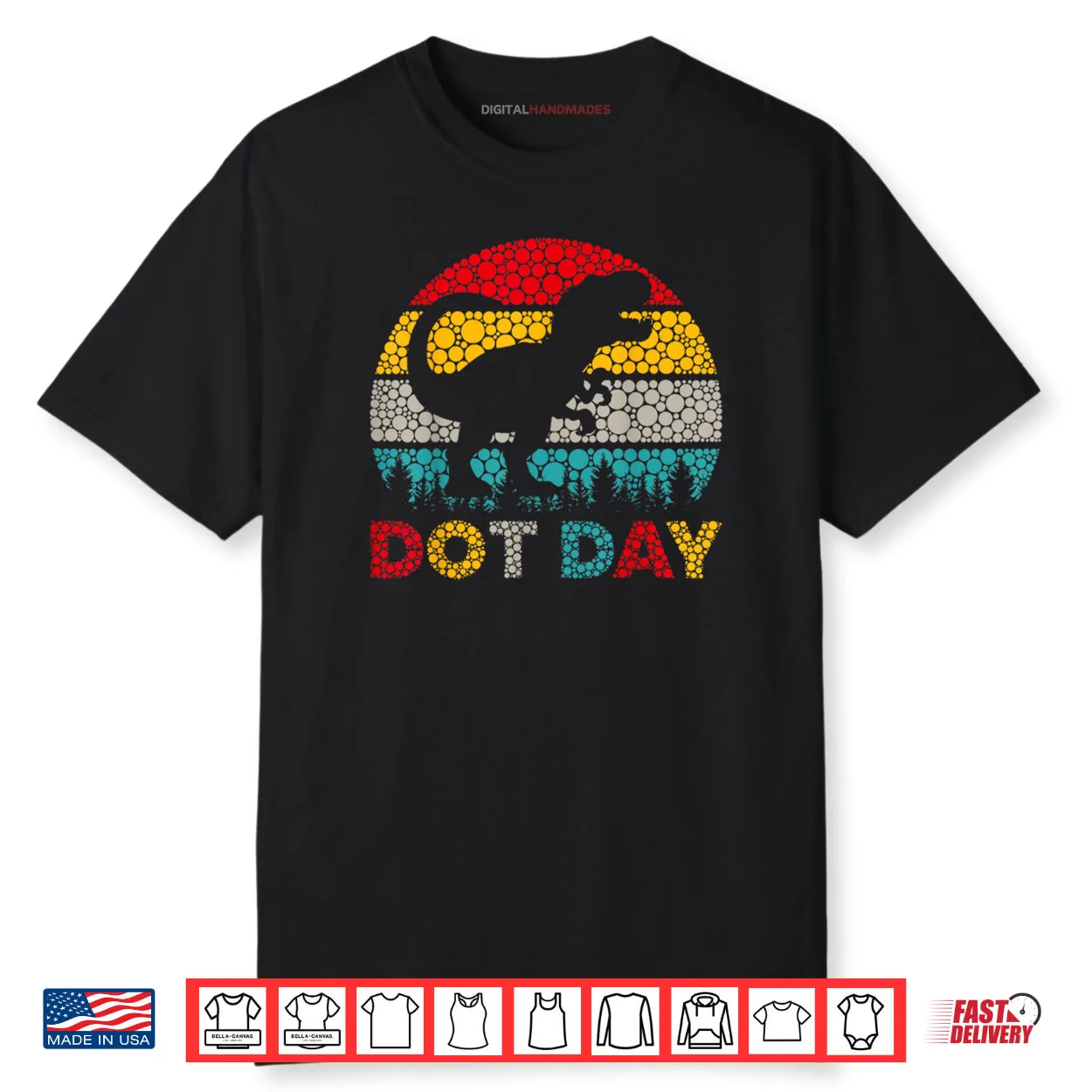 Retro T Rex Dinosaur Polka Dot Art Student Dot Day Shirt Retro T Rex Dinosaur Polka Dot Art Student Dot Day Shirt