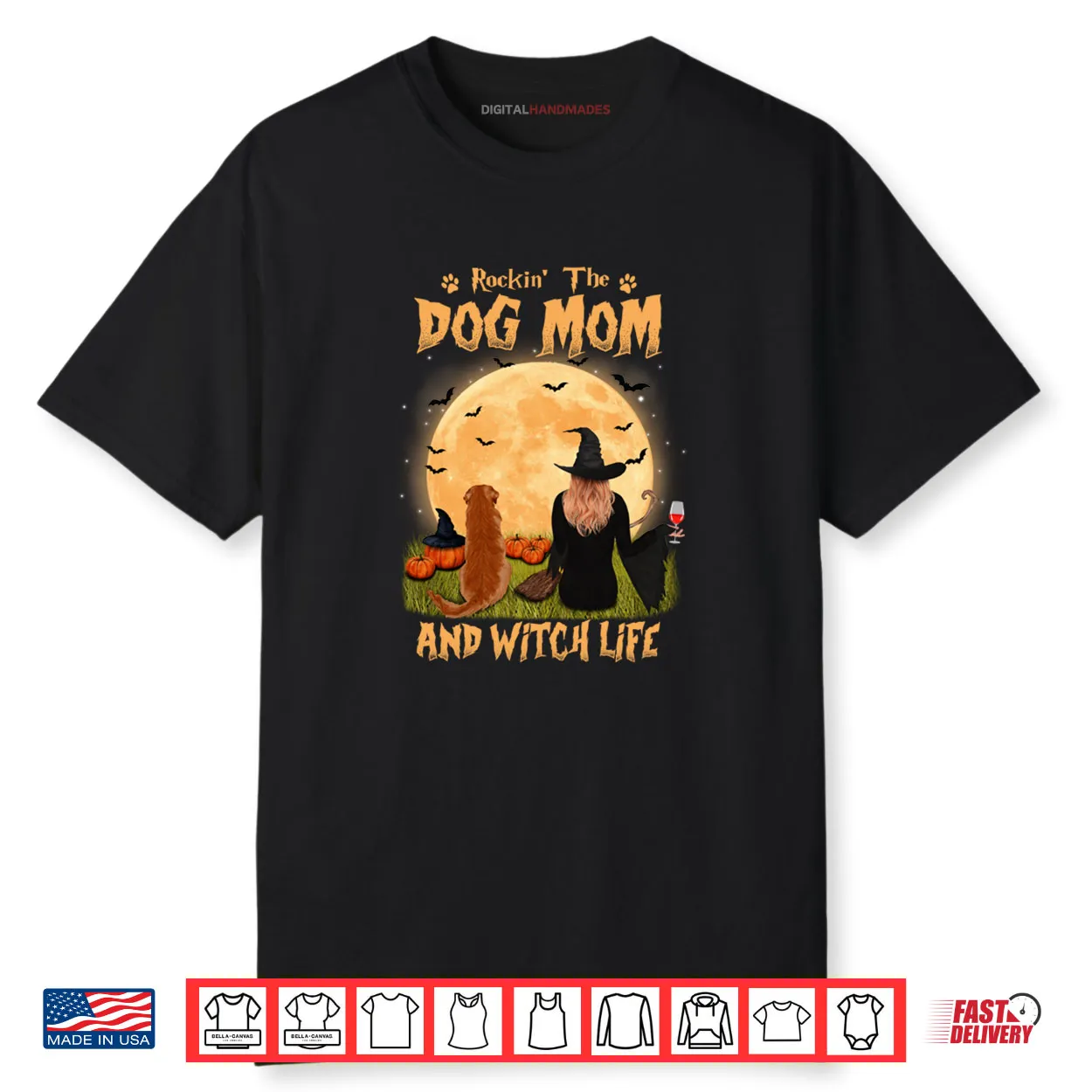 Rocking The Dog Mom & Witch Life Golden Retriever Halloween Shirt Rocking The Dog Mom & Witch Life Golden Retriever Halloween Shirt