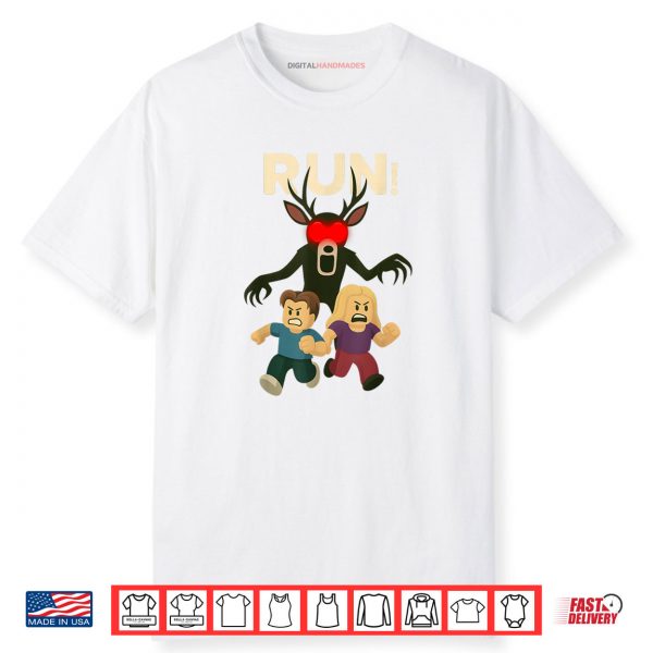 Run Deer in The Forest Kids 99 Nights Halloween Scary Gamer Shirt