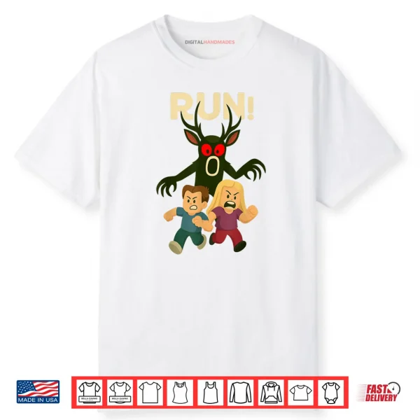 Run Deer in The Forest Kids 99 Nights Halloween Scary Gamer Shirt