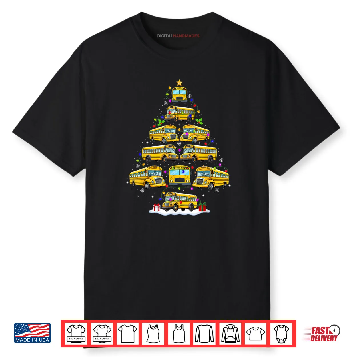 School Bus Christmas Tree Lights Bus Driver Xmas Pajamas Shirt School Bus Christmas Tree Lights Bus Driver Xmas Pajamas Shirt
