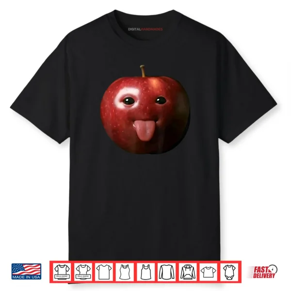 Silly AI Apple gen z Meme BrainRot Humor Tongue Out Shirt
