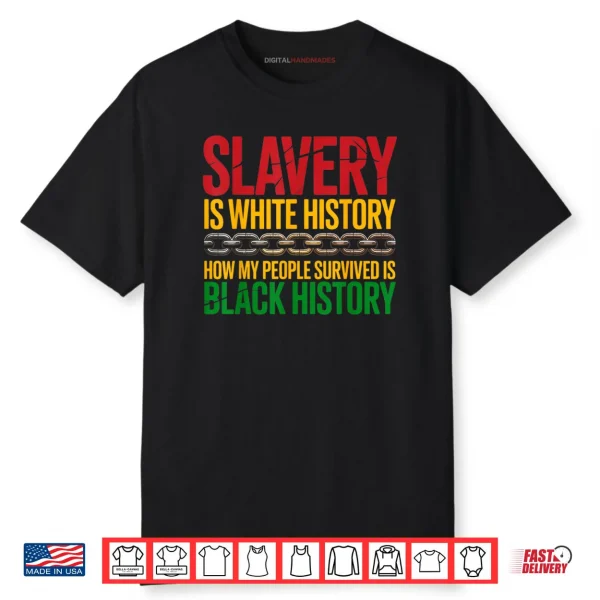 Slavery is White History Juneteenth Black History Month Shirt