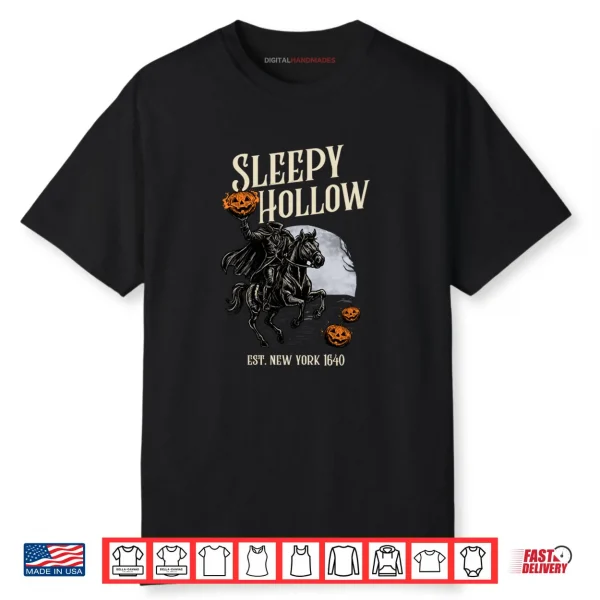Sleepy Hollow New York Est. 1640 Halloween Headless Pumpkin Shirt