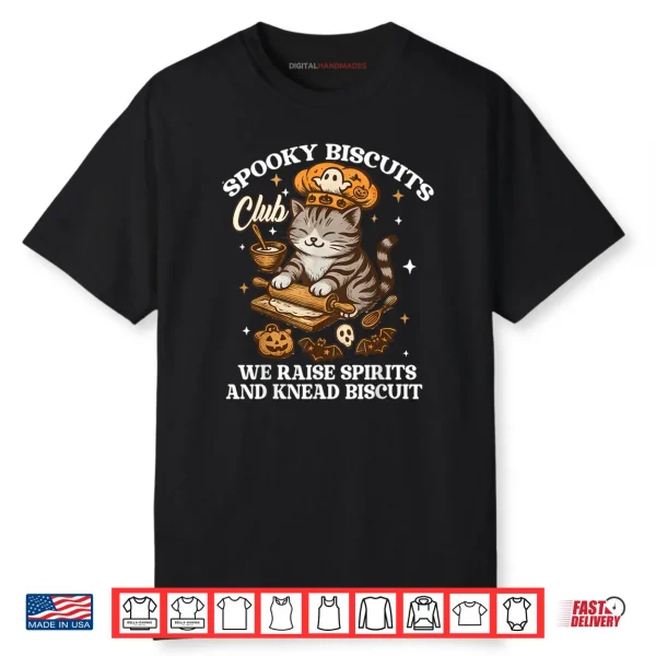 Spooky Biscuits Club Cat Funny Halloween Baking Shirt