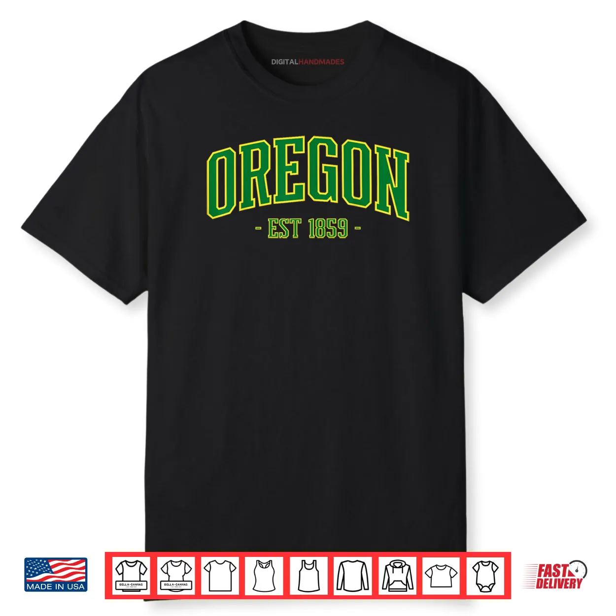State of Oregon Est 1859 Pride Classic Oregon Green Shirt State of Oregon Est 1859 Pride Classic Oregon Green Shirt