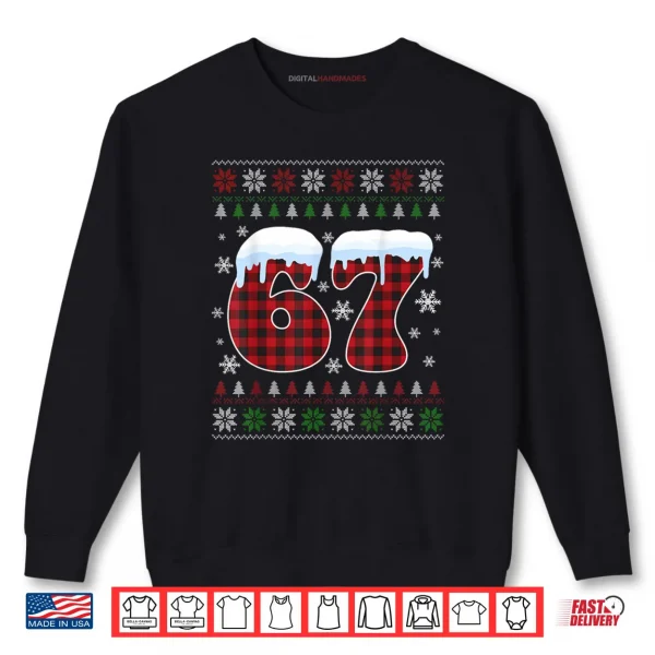 Sweatshirt 67 Six Seven Meme Brainrot Cringe Christmas Pajamas Shirt