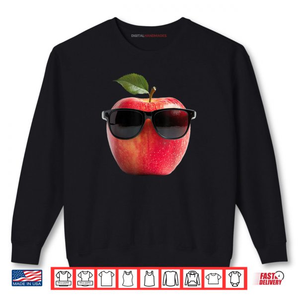 Sweatshirt Apple Wearing Sunglasses Funny Fruit Costume Shirt