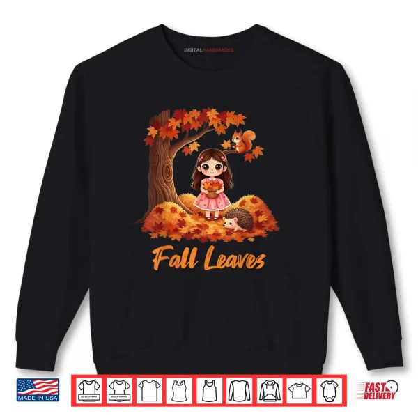 Sweatshirt Autumn Fall Leaves Tree and Forest Creatures Shirt
