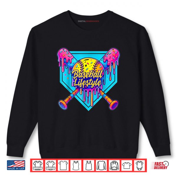 Sweatshirt Baseball Lifestyle 101 Baseball Drip Ice Cream Shirt