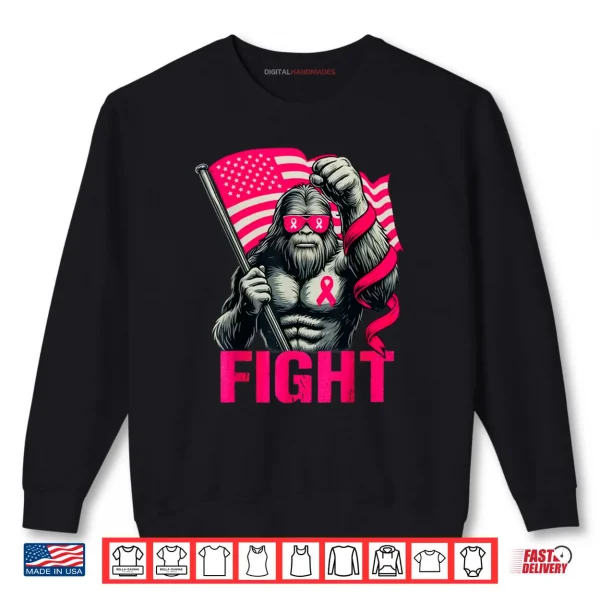 Sweatshirt Bigfoot Pink Ribbon Fight Breast Cancer Awareness Shirt