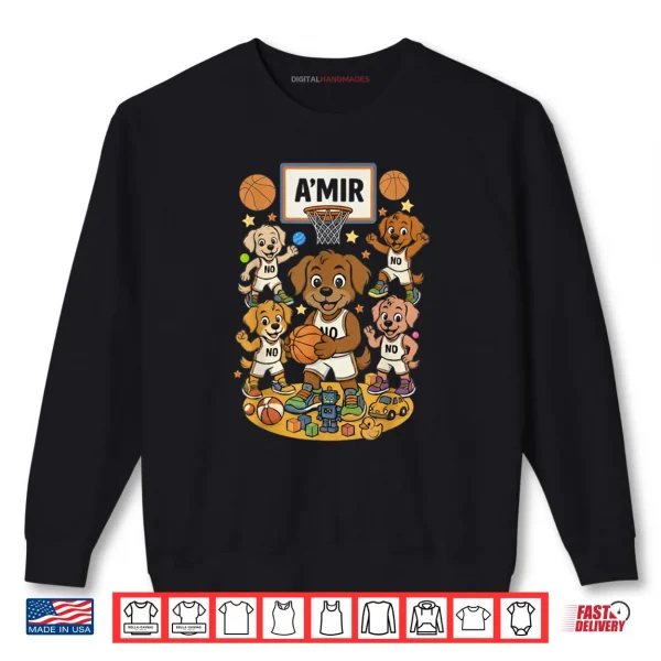 Birthday with Puppies Basketball Shirt 1 Sweatshirt Birthday with Puppies Basketball Shirt