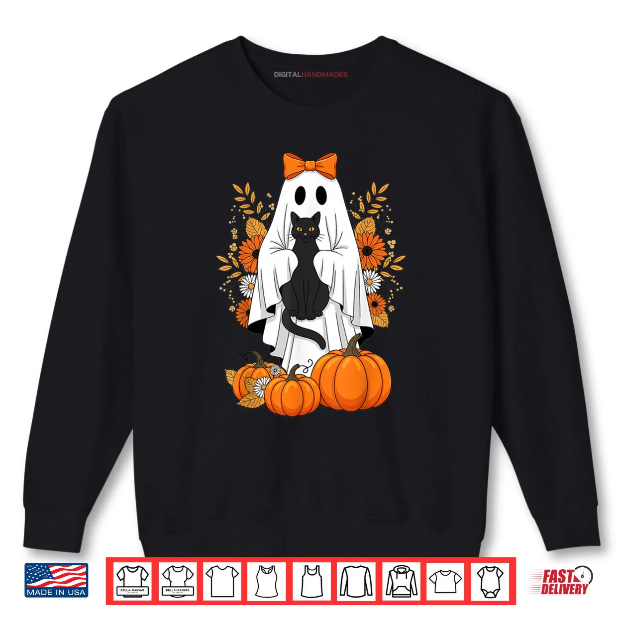 Black Cat Ghost Pumpkin Cute Fall Halloween Shirt Black Cat Ghost Pumpkin Cute Fall Halloween Shirt