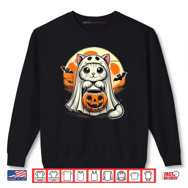 Cat Ghost for Animal Lovers Cute Halloween Shirt 1 Sweatshirt Cat Ghost for Animal Lovers Cute Halloween Shirt