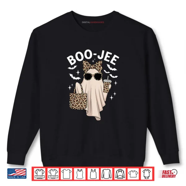 Sweatshirt Coquette Leopard Ghost Coffee Boo JEE Halloween Boujee Ghost Shirt
