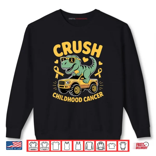 Crush Childhood Cancer Gold Ribbon Shirt 1 Sweatshirt Crush Childhood Cancer Gold Ribbon Shirt