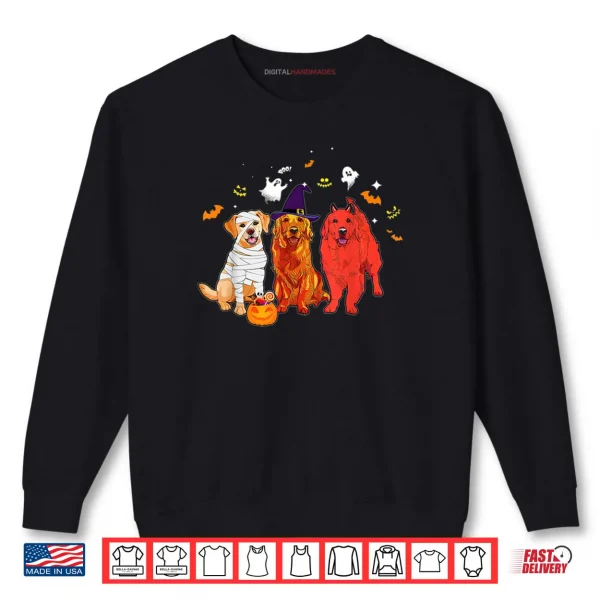 Sweatshirt Cute Golden Retriever In Halloween Costume Zombie Witch Shirt