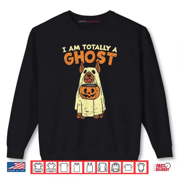Sweatshirt Dog Ghost Costume Shirt Halloween Pumpkin German Shepherd Shirt