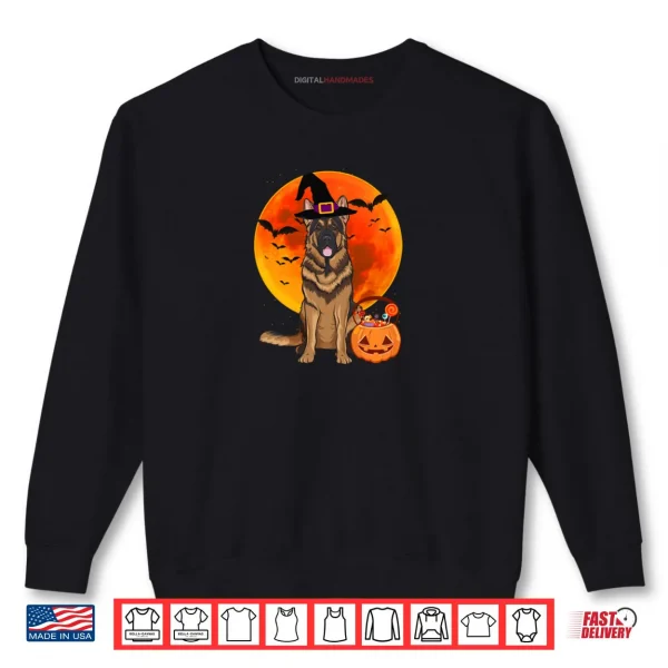 Sweatshirt Dog Halloween German Shepherd Jack O Lantern Pumpkin Shirt