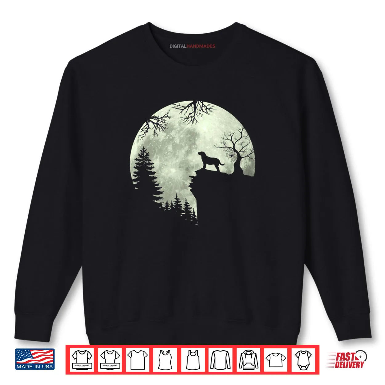 Dog and Moon Howl In Forest Labrador Retriever Halloween Shirt Dog and Moon Howl In Forest Labrador Retriever Halloween Shirt