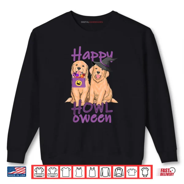 Fall Golden Retriever Lovers Halloween Happy Howl O Ween Shirt 1 Sweatshirt Fall Golden Retriever Lovers Halloween Happy Howl O Ween Shirt
