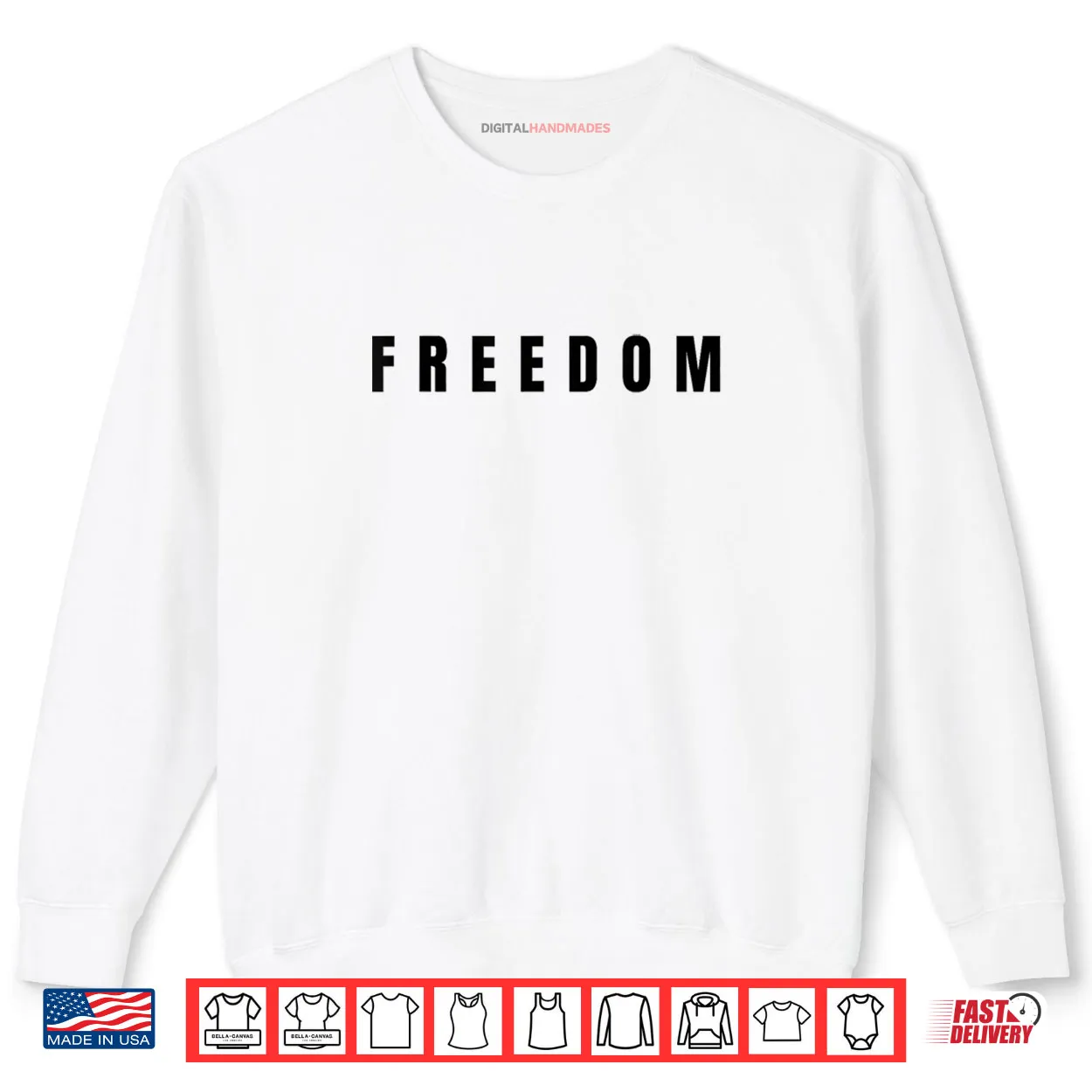 Freedom Black Text Minimalist Shirt Freedom Black Text Minimalist Shirt