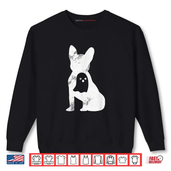 Sweatshirt French Bulldog Ghost Lazy DIY Halloween Costume Frenchie Dog Shirt