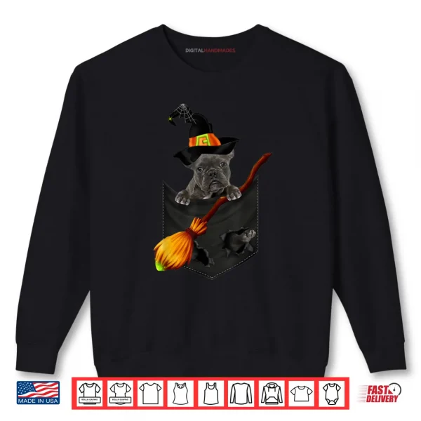 French Bulldog blue Witch Pocket Halloween Dog Shirt 1 Sweatshirt French Bulldog blue Witch Pocket Halloween Dog Shirt