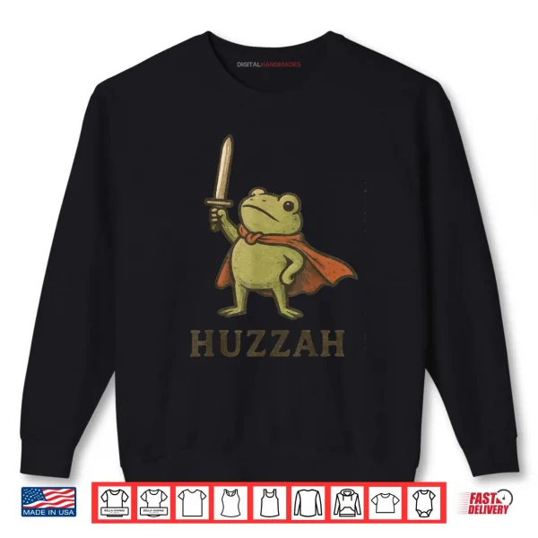Sweatshirt Funny Huzzah Frog Shirt Vintage Toad Knight Shirt 1