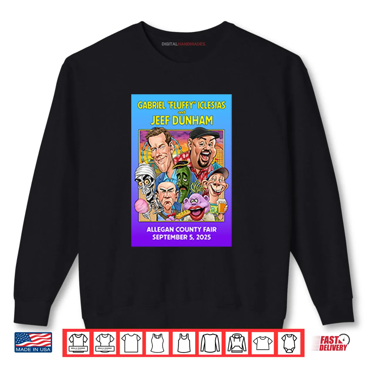 Gabriel Fluffy Iglesias And Jeff Dunham Allegan County Fair Sep 5 2025 Shirt Gabriel Fluffy Iglesias And Jeff Dunham Allegan County Fair Sep 5 2025 Shirt