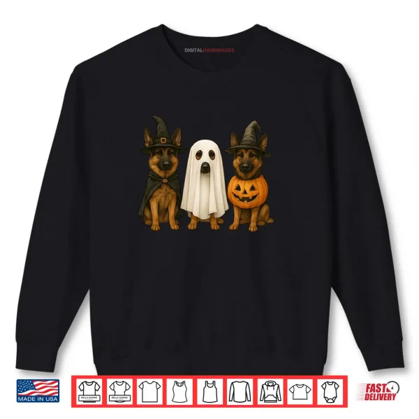 Sweatshirt German Shepherd Halloween Dog Witch Ghost Pumpkin Shirt