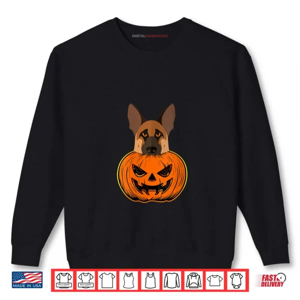 Sweatshirt German Shepherd Halloween Pumpkin Carving Police Canine Dog Shirt
