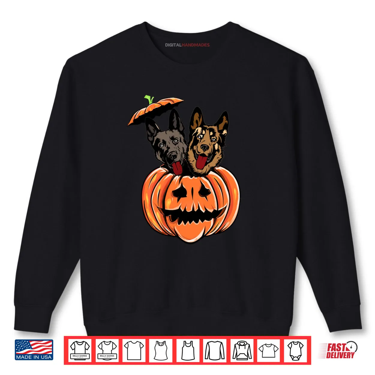 German Shepherd In Scary Pumpkin Dog Lovers Halloween Shirt German Shepherd In Scary Pumpkin Dog Lovers Halloween Shirt
