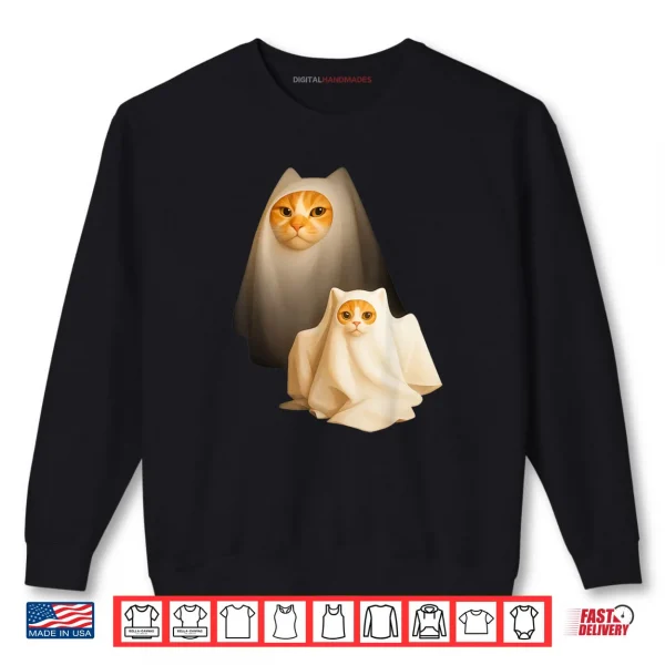 Ghost Cat Meme Funny Halloween Costume Shirt 1 Sweatshirt Ghost Cat Meme Funny Halloween Costume Shirt